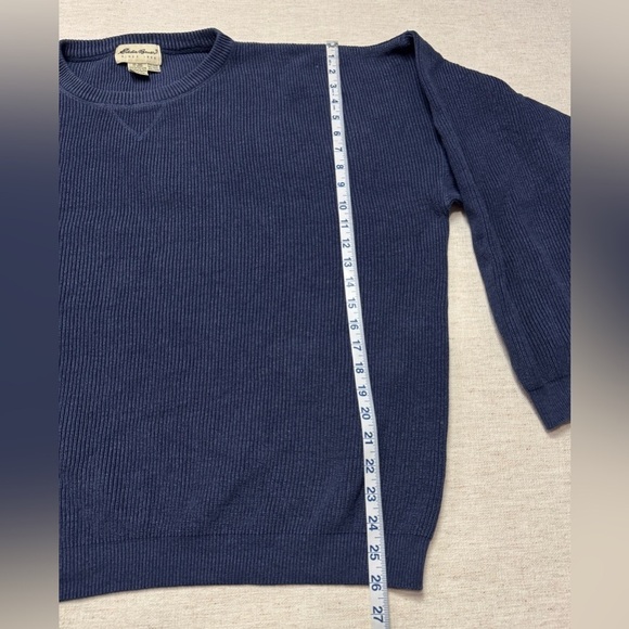 Eddie Bauer Men’s Long Sleeve Blue Knit Fisherman’s Sweater Tall XXL Pullover - Picture 3 of 7